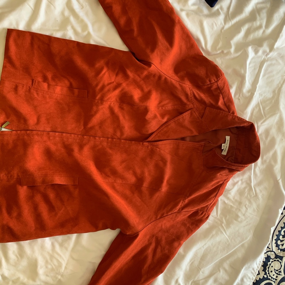 Orange/red faux suede jacket